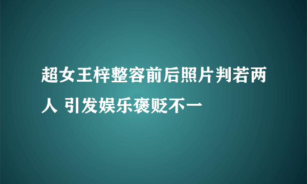超女王梓整容前后照片判若两人 引发娱乐褒贬不一