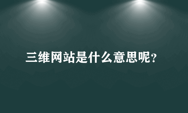 三维网站是什么意思呢？