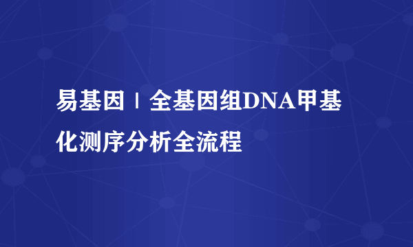 易基因｜全基因组DNA甲基化测序分析全流程