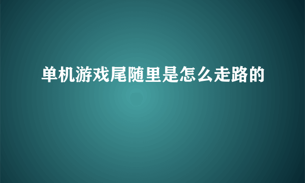 单机游戏尾随里是怎么走路的