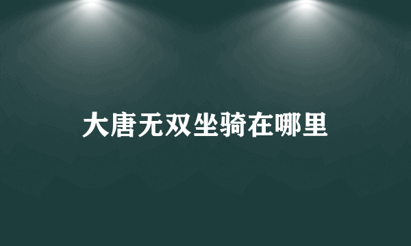 大唐无双坐骑在哪里