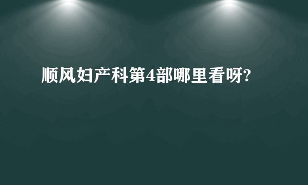 顺风妇产科第4部哪里看呀?