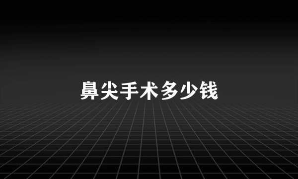 鼻尖手术多少钱
