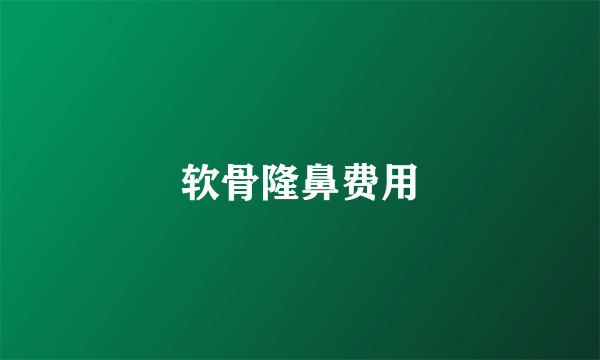 软骨隆鼻费用