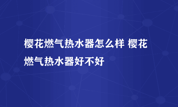 樱花燃气热水器怎么样 樱花燃气热水器好不好