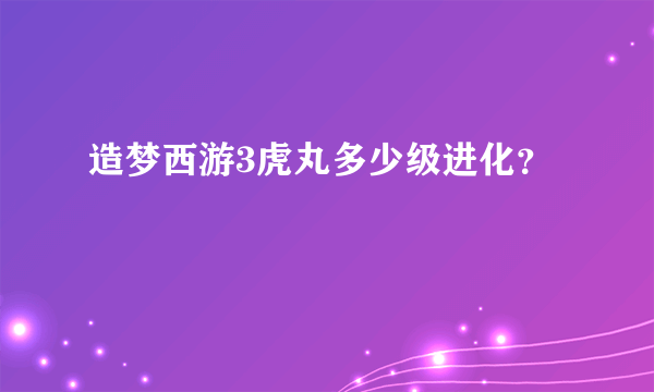 造梦西游3虎丸多少级进化？