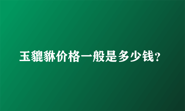 玉貔貅价格一般是多少钱？