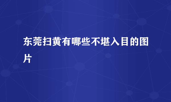 东莞扫黄有哪些不堪入目的图片