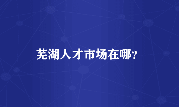 芜湖人才市场在哪？