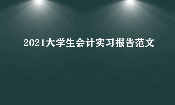 2021大学生会计实习报告范文