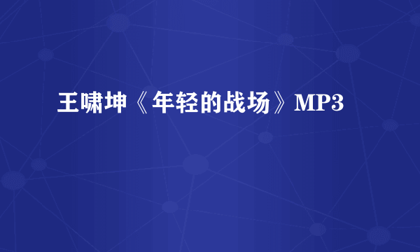 王啸坤《年轻的战场》MP3