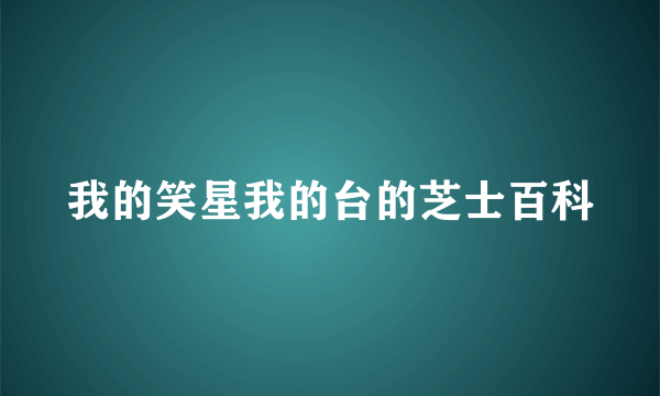我的笑星我的台的芝士百科