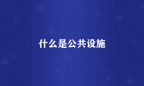 什么是公共设施