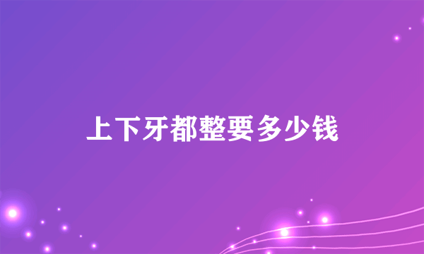 上下牙都整要多少钱