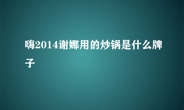嗨2014谢娜用的炒锅是什么牌子