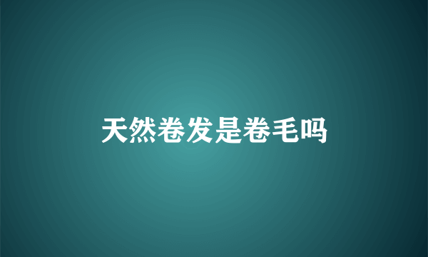 天然卷发是卷毛吗