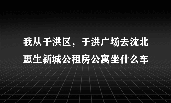 我从于洪区，于洪广场去沈北惠生新城公租房公寓坐什么车