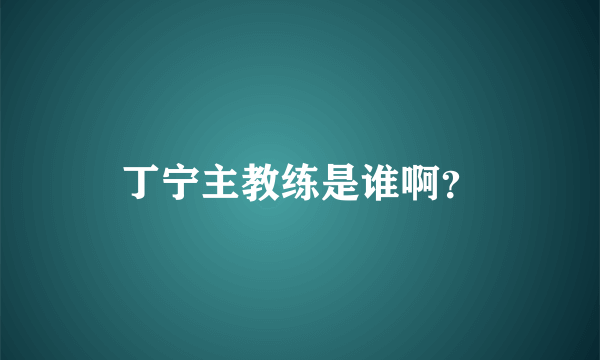 丁宁主教练是谁啊？