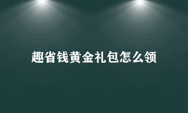 趣省钱黄金礼包怎么领