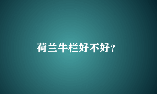 荷兰牛栏好不好？