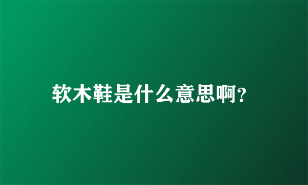 软木鞋是什么意思啊？