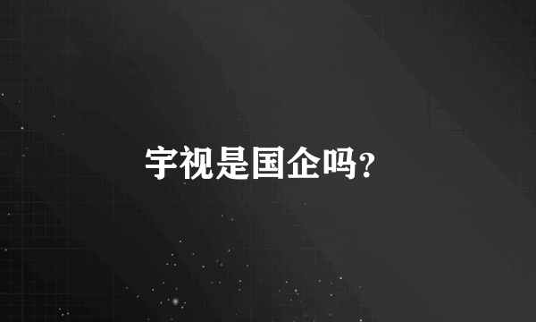 宇视是国企吗？