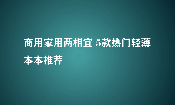 商用家用两相宜 5款热门轻薄本本推荐