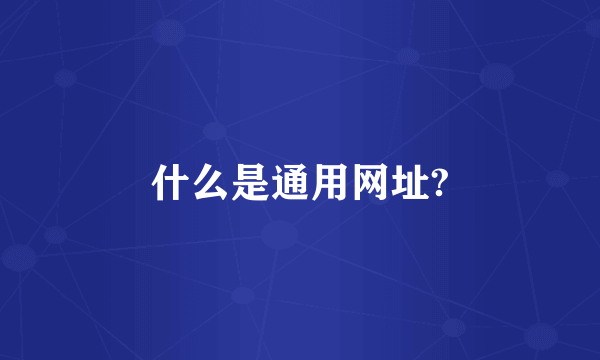 什么是通用网址?