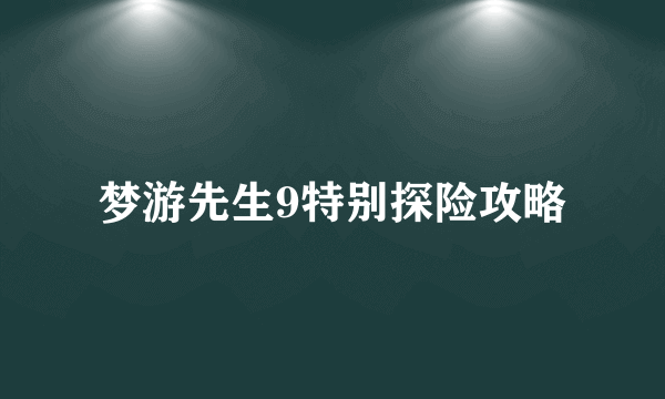 梦游先生9特别探险攻略