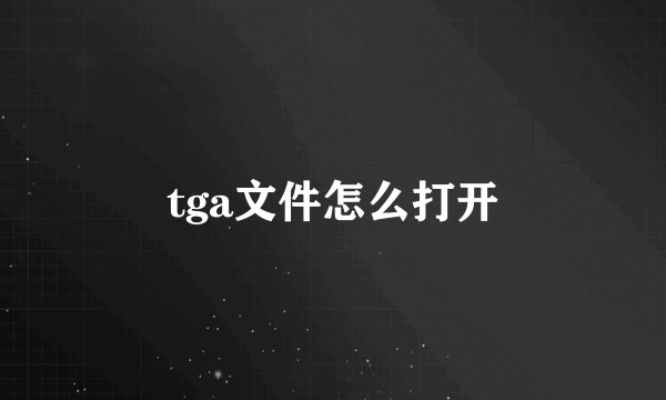 tga文件怎么打开