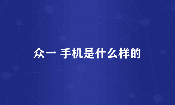 众一 手机是什么样的