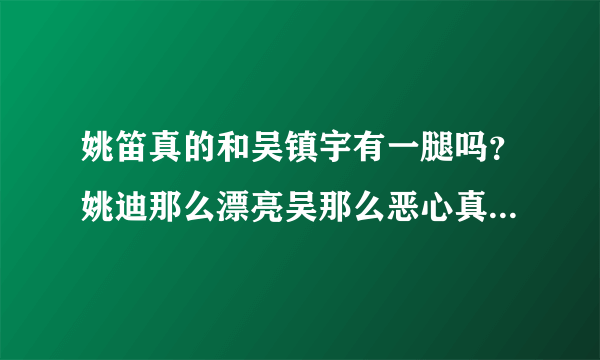 姚笛真的和吴镇宇有一腿吗？姚迪那么漂亮吴那么恶心真的吗！太受不了了