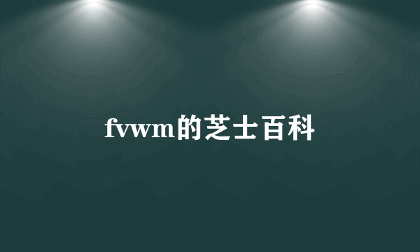 fvwm的芝士百科