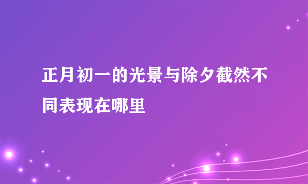 正月初一的光景与除夕截然不同表现在哪里