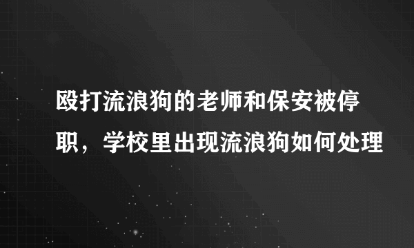 殴打流浪狗的老师和保安被停职，学校里出现流浪狗如何处理