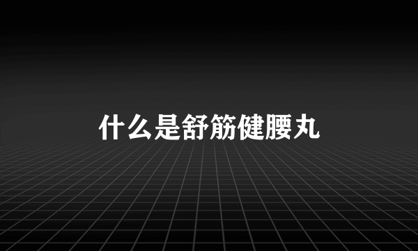 什么是舒筋健腰丸