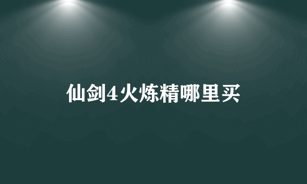 仙剑4火炼精哪里买