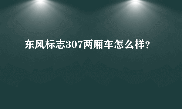东风标志307两厢车怎么样？