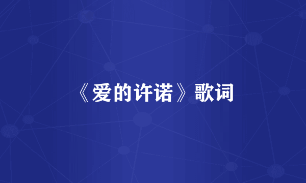《爱的许诺》歌词