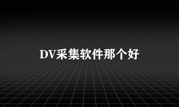 DV采集软件那个好