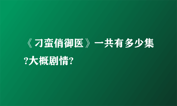 《刁蛮俏御医》一共有多少集?大概剧情?