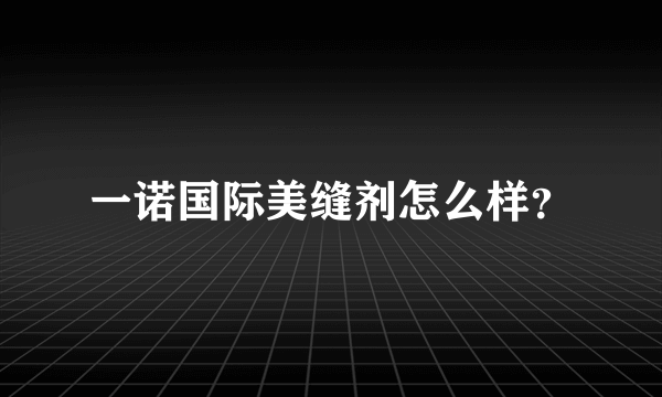 一诺国际美缝剂怎么样？
