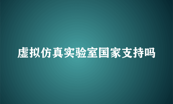 虚拟仿真实验室国家支持吗