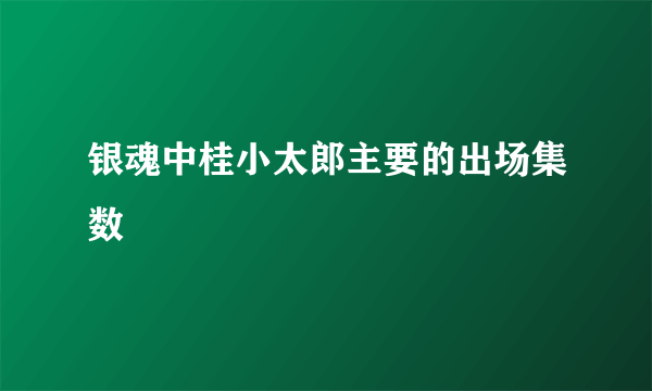 银魂中桂小太郎主要的出场集数