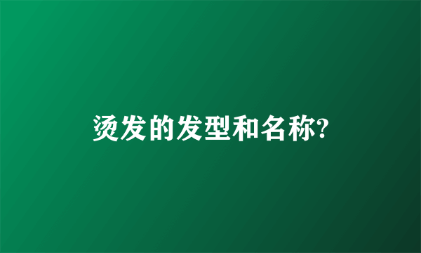 烫发的发型和名称?