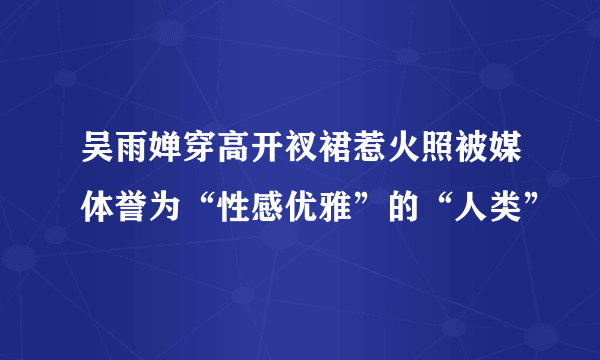 吴雨婵穿高开衩裙惹火照被媒体誉为“性感优雅”的“人类”
