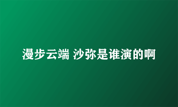 漫步云端 沙弥是谁演的啊