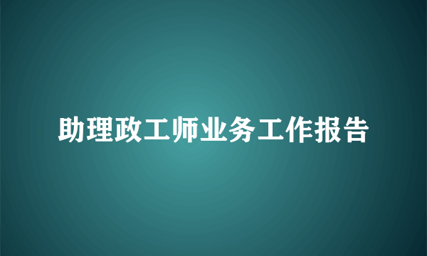 助理政工师业务工作报告