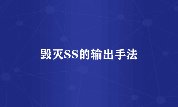 毁灭SS的输出手法