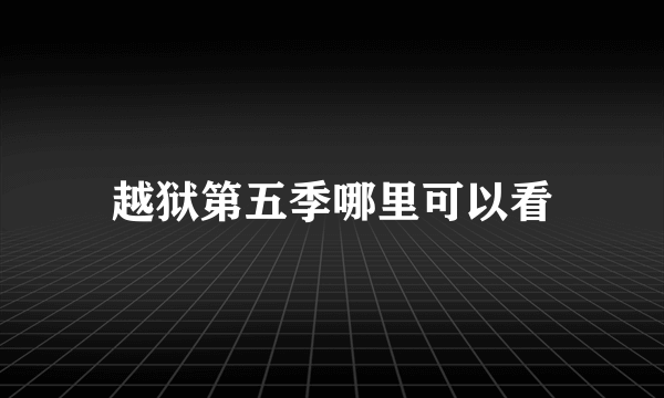 越狱第五季哪里可以看